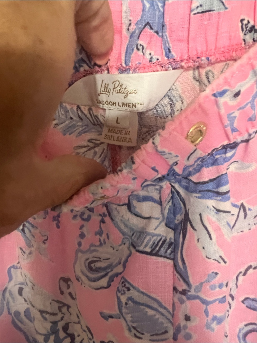 Lilly Pulitzer Brawley Linen Crop Pants size L - Picture 3 of 5